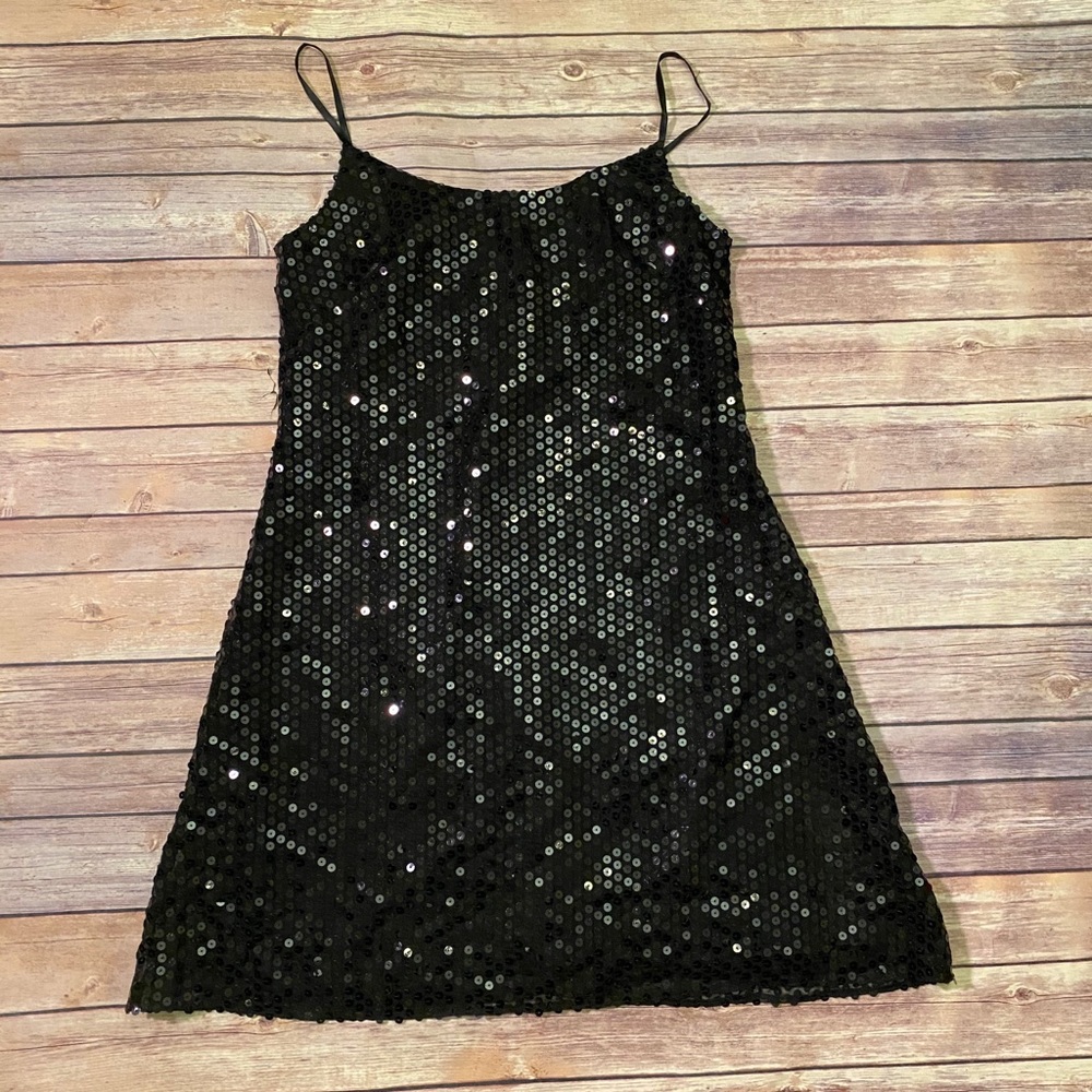 Black Sequin Mini Dress Size 12